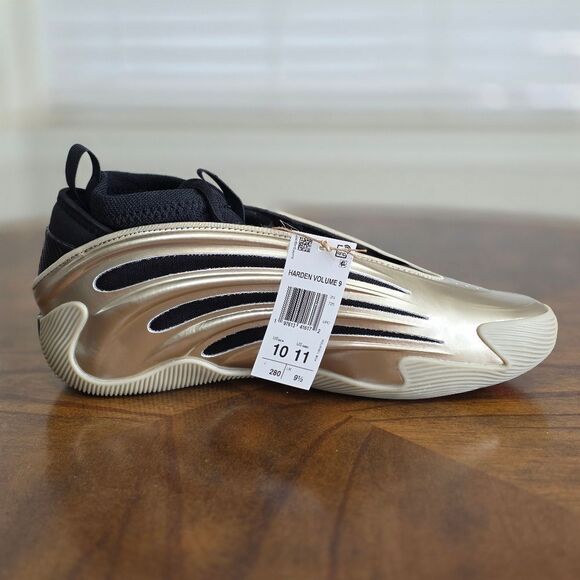 Adidas Harden Volume 9 Cyber Metallic Gold Black Basketball Shoe Men's 10 JR2506 - Picture 7 of 15